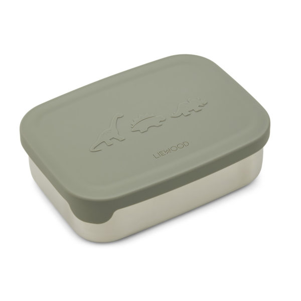 Liewood Nina Lunchbox „Dino faune green“ Edelstahl mit Silikon-Deckel