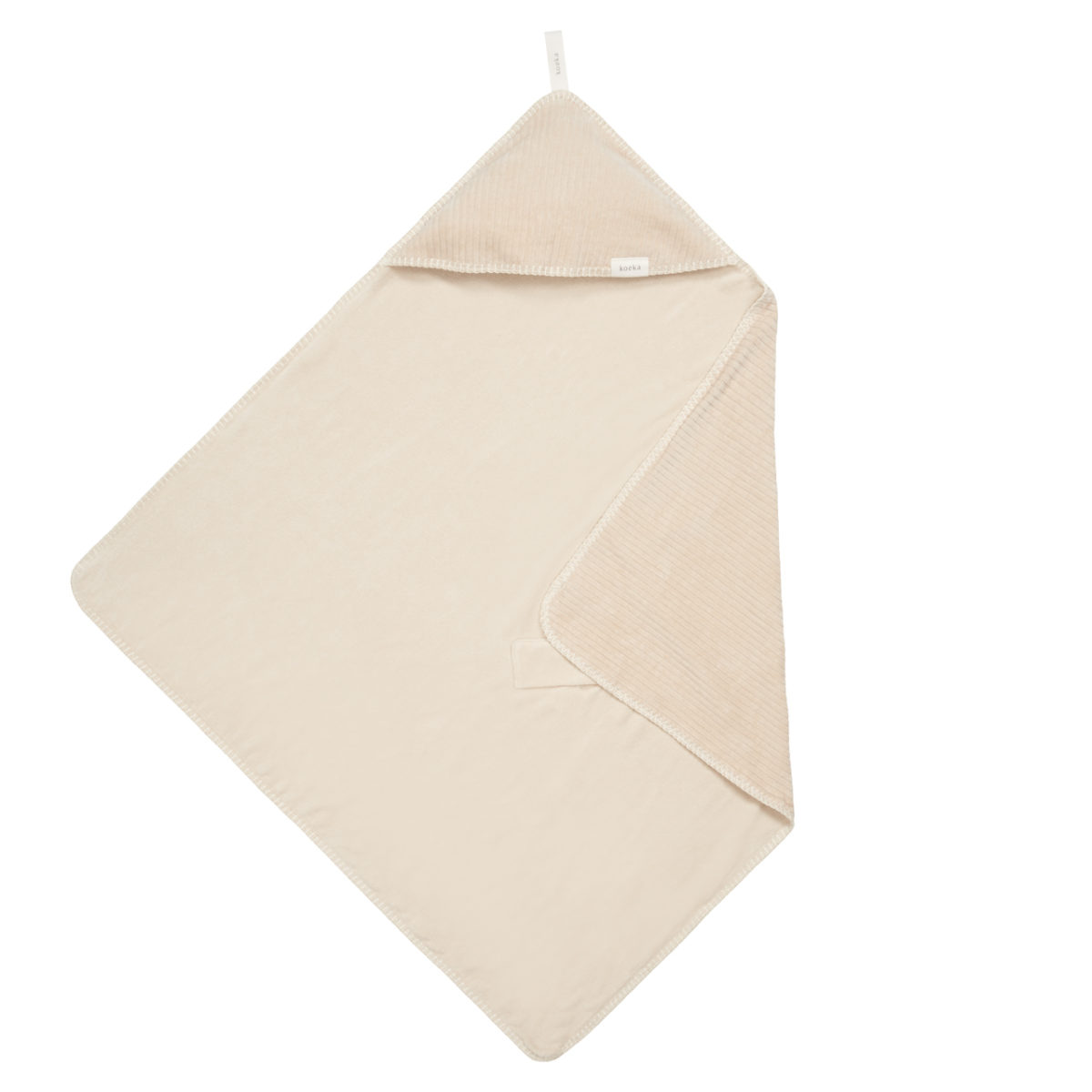koeka Kapuzenhandtuch : Wickeltuch Vik, Stretch Frottee, sand, 100x100cm 01