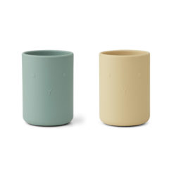 Liewood Ethan Becher „Rabbit peppermint wheat yellow mix“ aus Silikon, 2er-Set 01