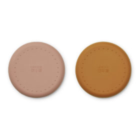 Liewood Gordon 2-in-1 Kinderteller mit Schalen „Cat dark rose/mustard mix“, Silikon, 2er-Set – Bild 3