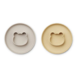 Liewood Gordon 2-in-1 Kinderteller mit Schalen „Mr. Bear wheat yellow : sandy mix“ 01