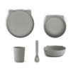 Liewood Paul Kindergeschirr-Set aus PLA „Cat dove blue“