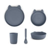 Liewood Paul Kindergeschirr-Set aus PLA „Rabbit blue wave“