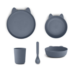 Liewood Paul Kindergeschirr-Set aus PLA „Rabbit blue wave“