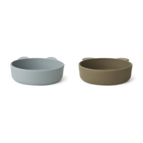 Liewood Vanessa Snackschale „Blue fog : khaki mix“, Silikon, 2er-Set, ø15cm 01