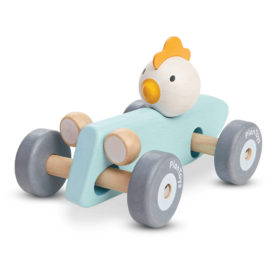PlanToys Holzauto, Rennwagen mit Huhn