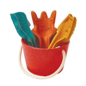 PlanToys Sandspiel-Set aus Holz, 4-teilig 01