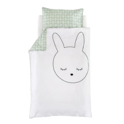 Träumeland Junior-Bettwäsche „Kuschelhase“, 100x135 + 40x60 cm