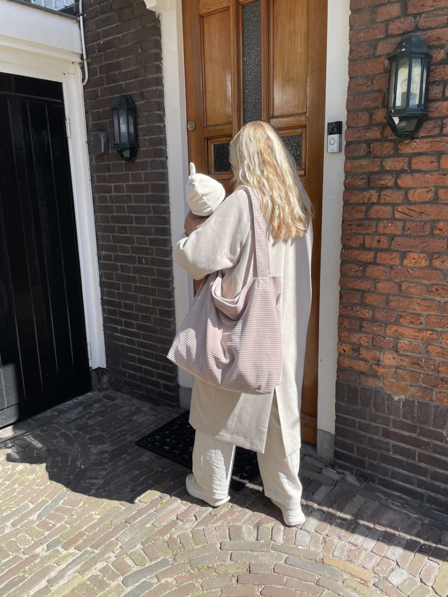 koeka Wickeltasche Vik, grey pink, Stofftasche, 42x58cm 02