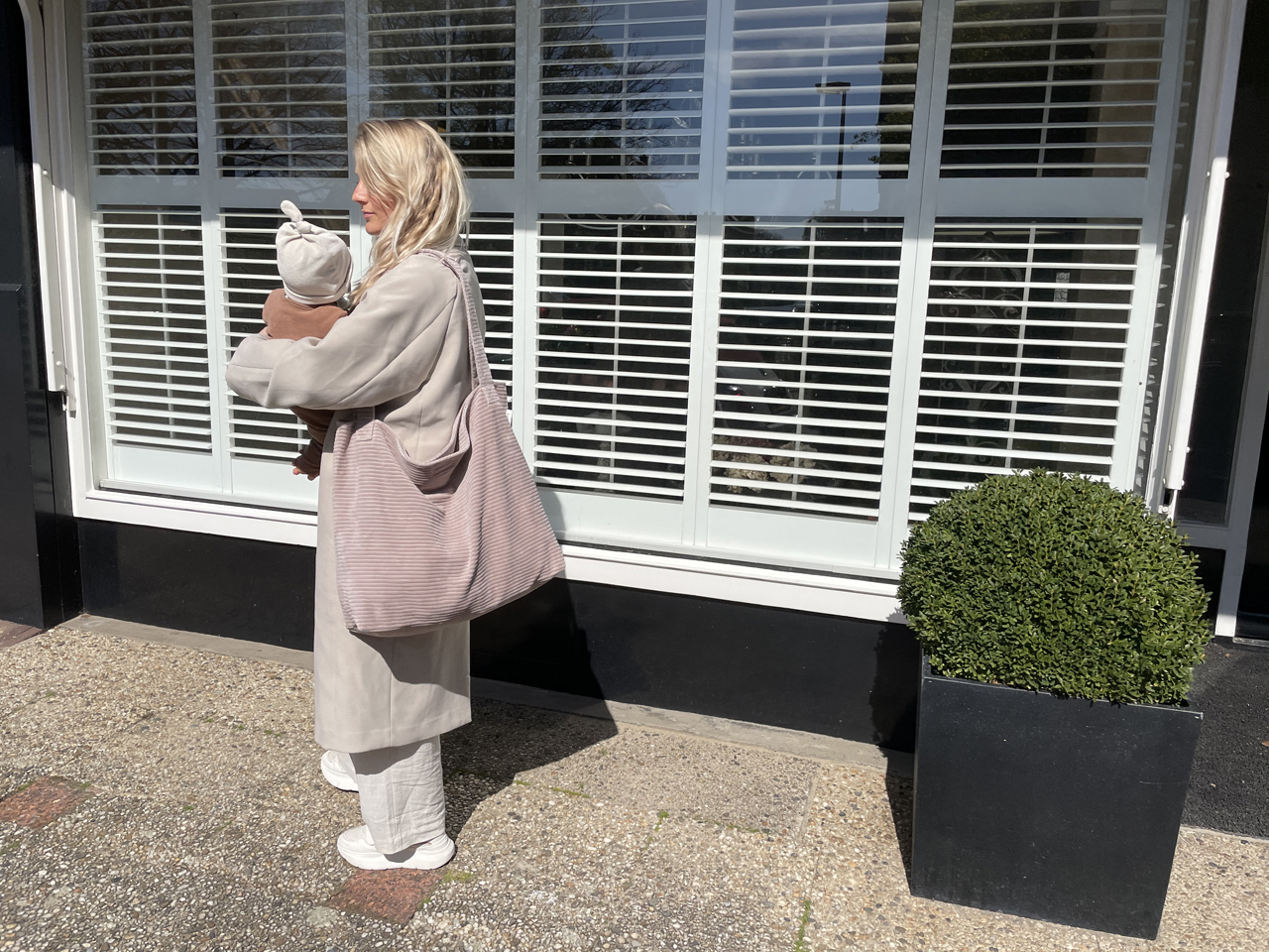 koeka Wickeltasche Vik, grey pink, Stofftasche, 42x58cm 03