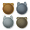 Liewood Malene Snackschale „Golden caramel : blue multi mix“, Silikon, 4er-Set, ø8cm 01