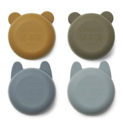 Liewood Malene Snackschale „Golden caramel : blue multi mix“, Silikon, 4er-Set, ø8cm 04