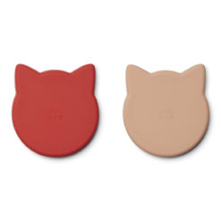 Liewood Marty Teller „Cat apple red : tuscany rose mix“, Silikon Kinderteller, 2er-Set 03