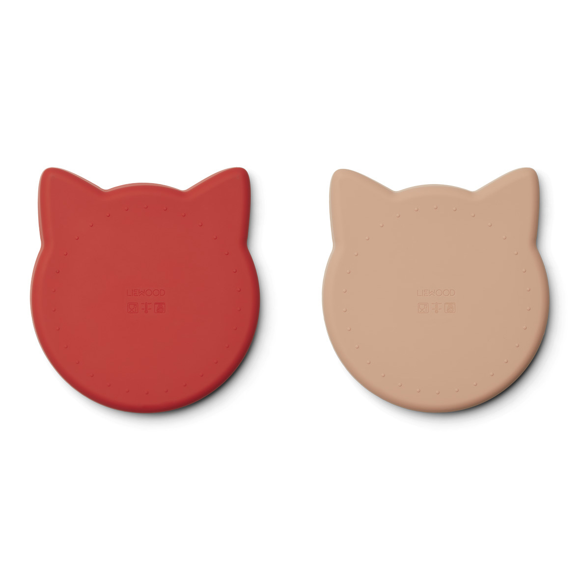 Liewood Marty Teller „Cat apple red : tuscany rose mix“, Silikon Kinderteller, 2er-Set 03