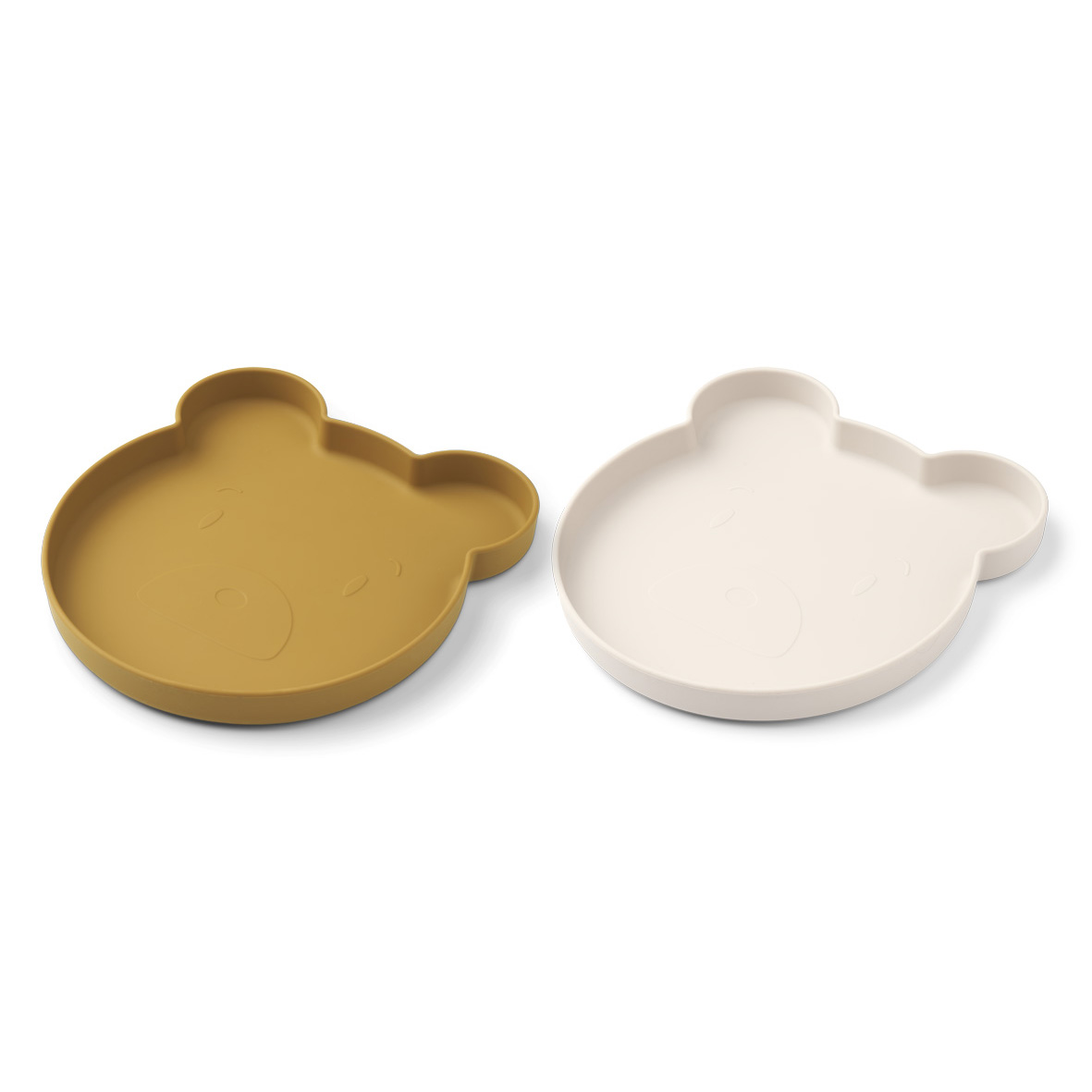 Liewood Marty Teller „Mr. Bear golden caramel : sandy mix“, Silikon Kinderteller, 2er-Set 02