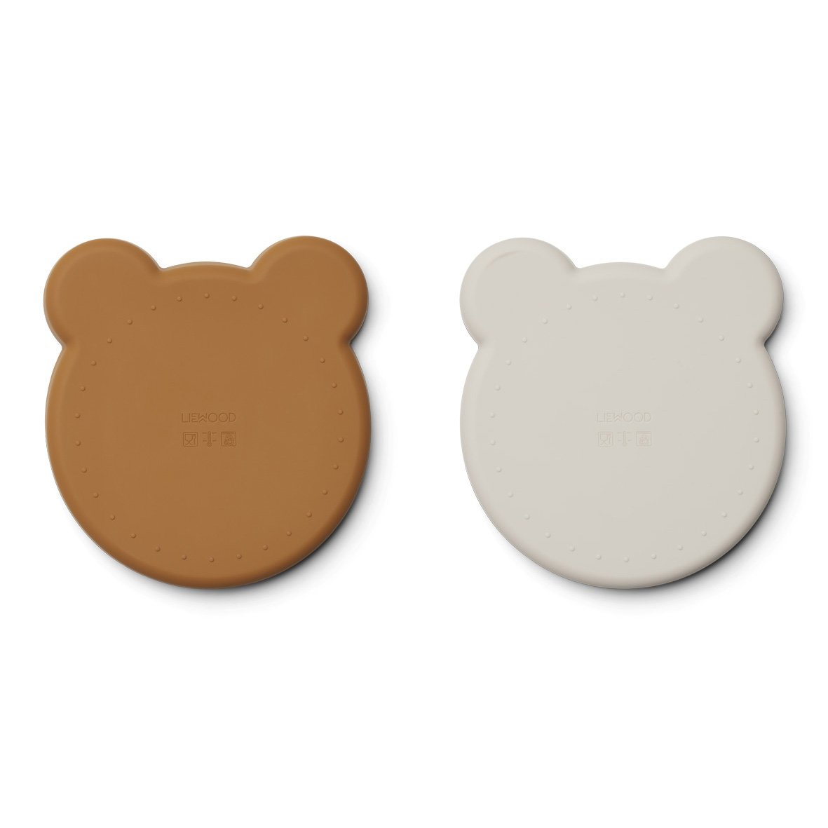 Liewood Marty Teller „Mr. Bear golden caramel : sandy mix“, Silikon Kinderteller, 2er-Set 03