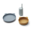 Liewood Nathan Silikon Geschirr-Set Junior „Mr. Bear blue multi mix“, 4er-Set