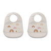 Liewood Tilda Silikon Lätzchen „Rainbow love sandy“, 2er Set