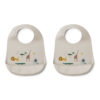 Liewood Tilda Silikon Lätzchen „Safari sandy mix“, 2er Set