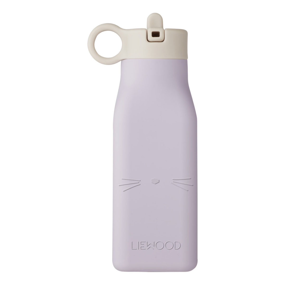 Liewood Warren Trinkflasche „Cat light lavender“, Silikon, 350ml 01