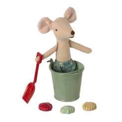 Maileg Miniatur Strand-Set für das Puppenhaus, Metall, 4-teilig mit Maus
