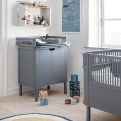 Sebra Wickelkommode mit Türen, classic grey, grau Mood