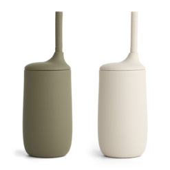 Liewood Dylan Trinkbecher „Khaki sandy mix“, Silikon, 2er-Set