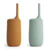 Liewood Dylan Trinkbecher „Mustard peppermint mix“, Silikon, 2er-Set