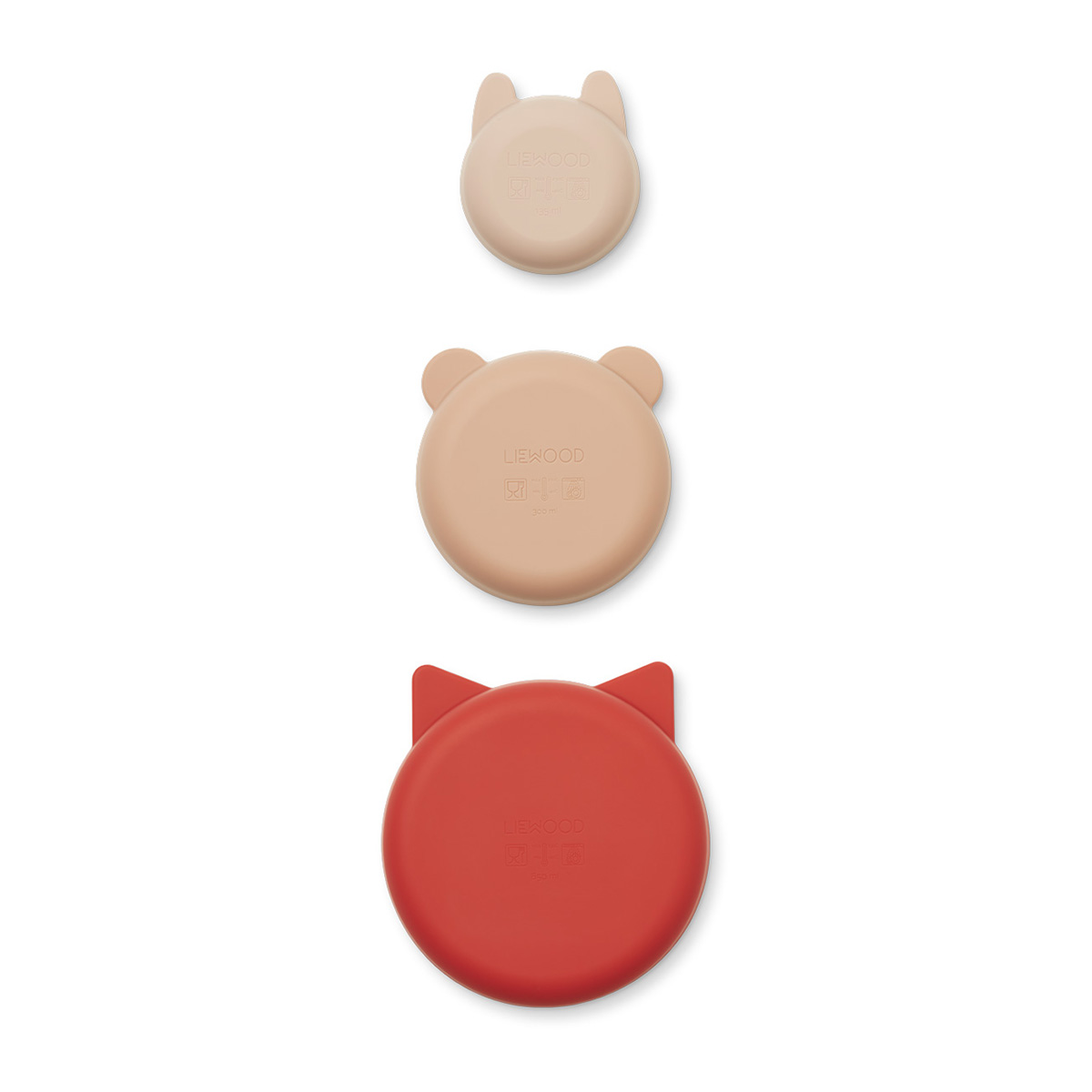 DELISTED Liewood Eddie Snackschalen „Apple red / rose multi mix“, Silikon, 3er-Set – Bild 4