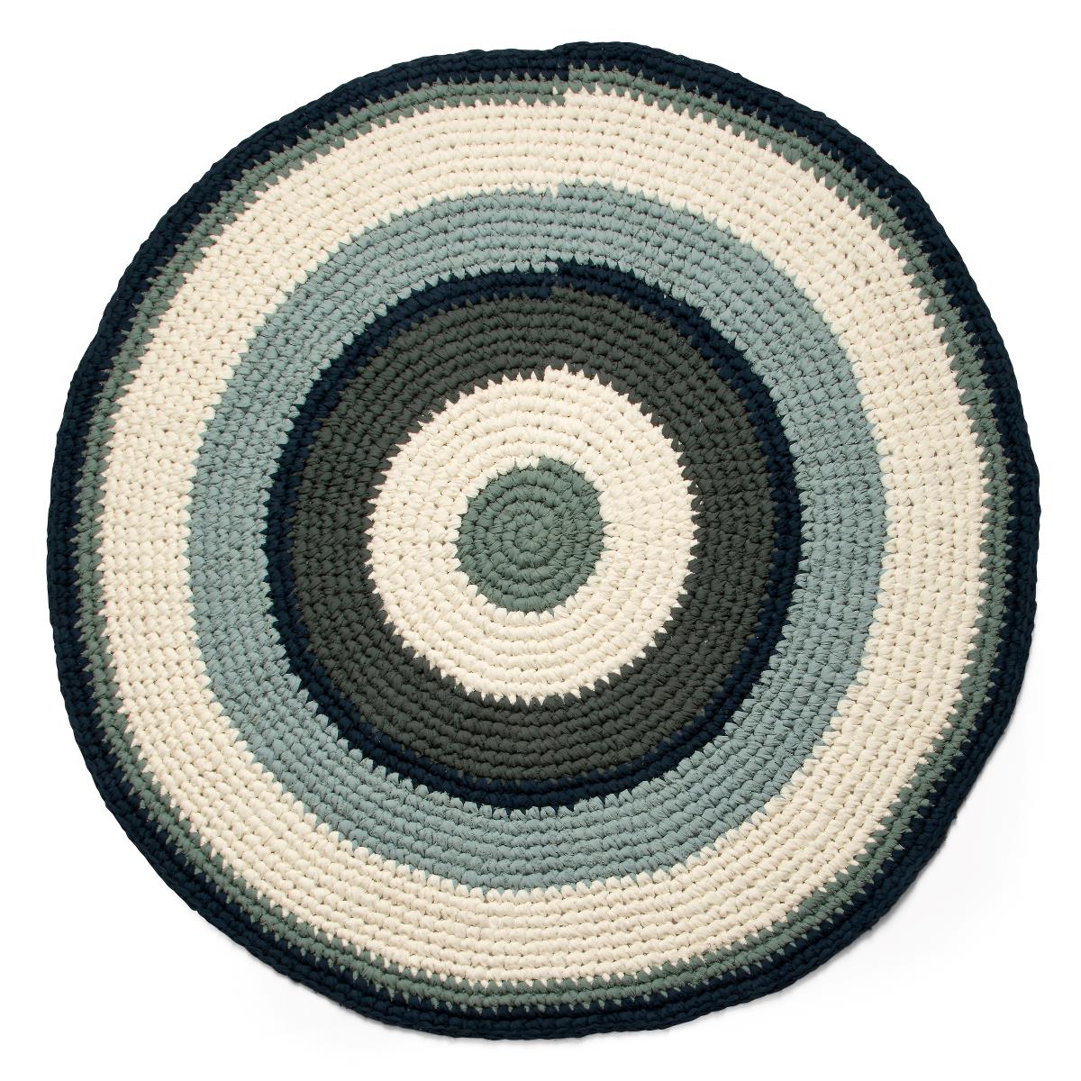 Sebra Häkelteppich „Hazy Blue“, ø120cm