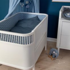 Sebra Bettnestchen abgesteppt „powder blue“, 360cm im Babybett