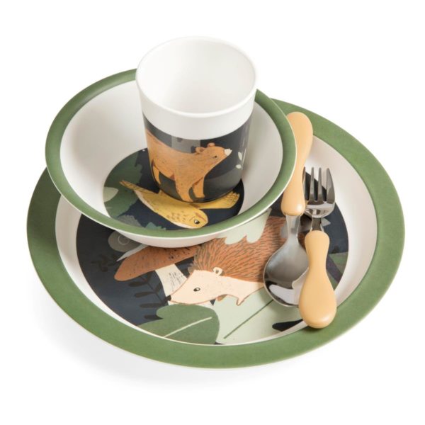 Sebra Melamin Geschirr-Set, 5-teilig, Nightfall „midnight green“