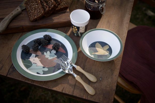 Sebra Melamin Geschirr-Set, 5-teilig, Nightfall „midnight green“ Mood