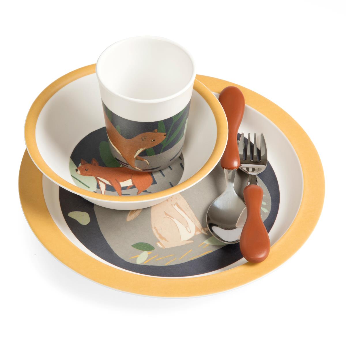 Sebra Melamin Geschirr-Set, 5-teilig, Nightfall „moonlight gold“