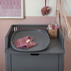 Sebra Spucktücher „blossom pink“, 3er Set, 75x75cm auf Wickelkommode