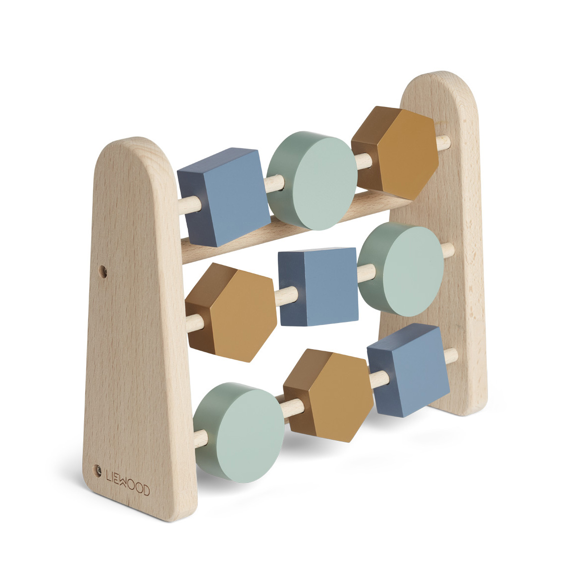 Liewood Astrid Abakus „Geometric blue multi mix“, Buchenholz 02