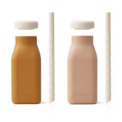 Liewood Erika Milchshake Flasche „Dark rose mix“ 230ml, 2er-Set, Silikon 02