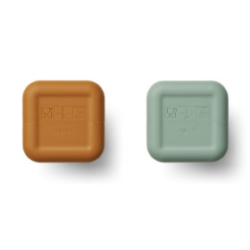 Liewood Erika Milchshake Flasche „Mustrad peppermint mix“ 230ml, 2er-Set, Silikon 03