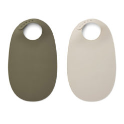Liewood Ilana Silikon Lätzchen „Khaki sandy mix“, 2er Set 01