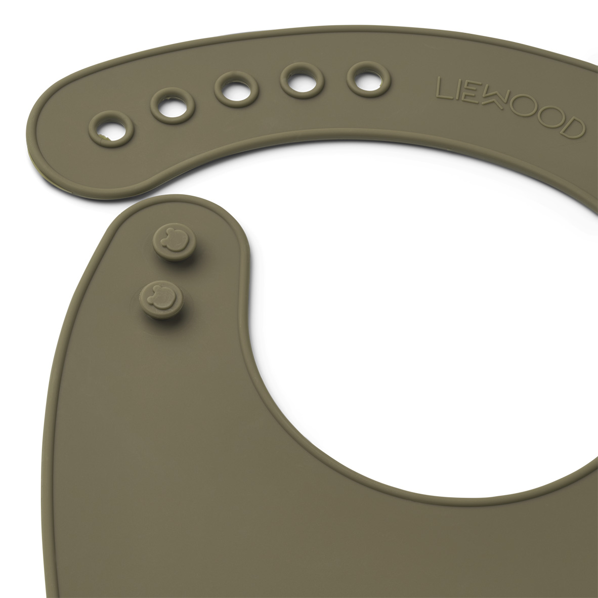 Liewood Ilana Silikon Lätzchen „Khaki sandy mix“, 2er Set