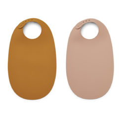 Liewood Ilana Silikon Lätzchen „Mustard : dark rose mix“, 2er Set 01