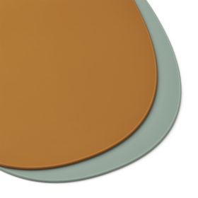 Liewood Ilana Silikon Lätzchen „Mustard peppermint mix“, 2er Set