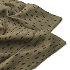 Liewood Lewis Mulltuch „Graphic stroke / khaki“, Musselin
