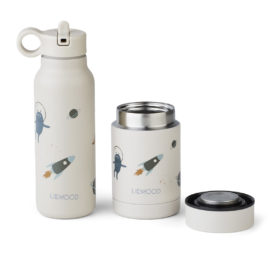 Liewood Marlow Edelstahl Trinkflasche Thermobehälter-Set „Space sandy mix“