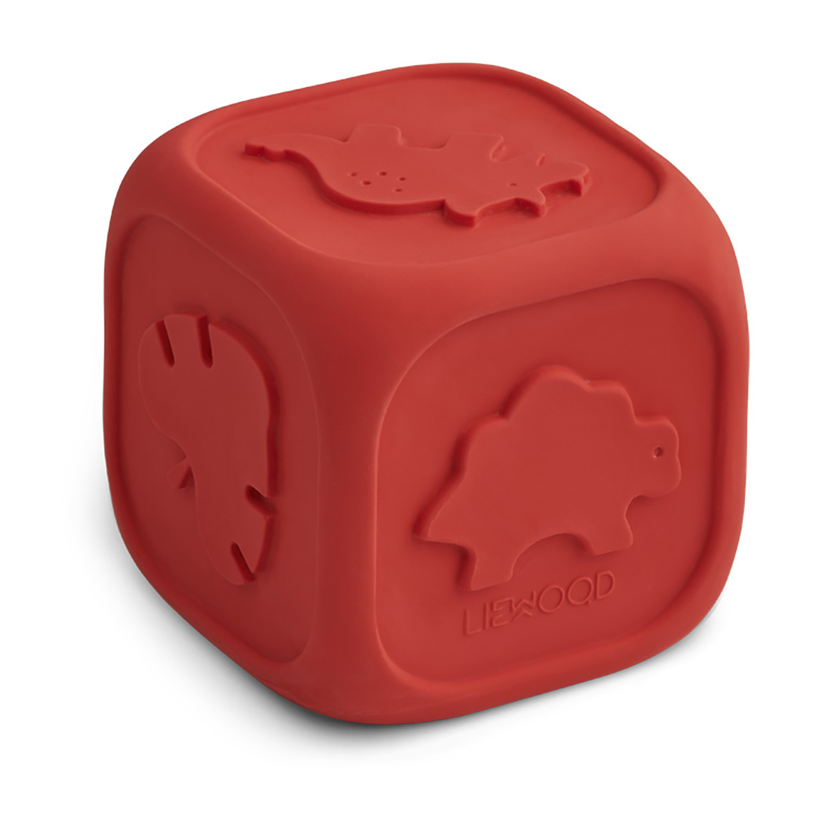 Liewood Spielzeugwürfel aus Naturkautschuklatex Andrew „Apple red", 10x10cm