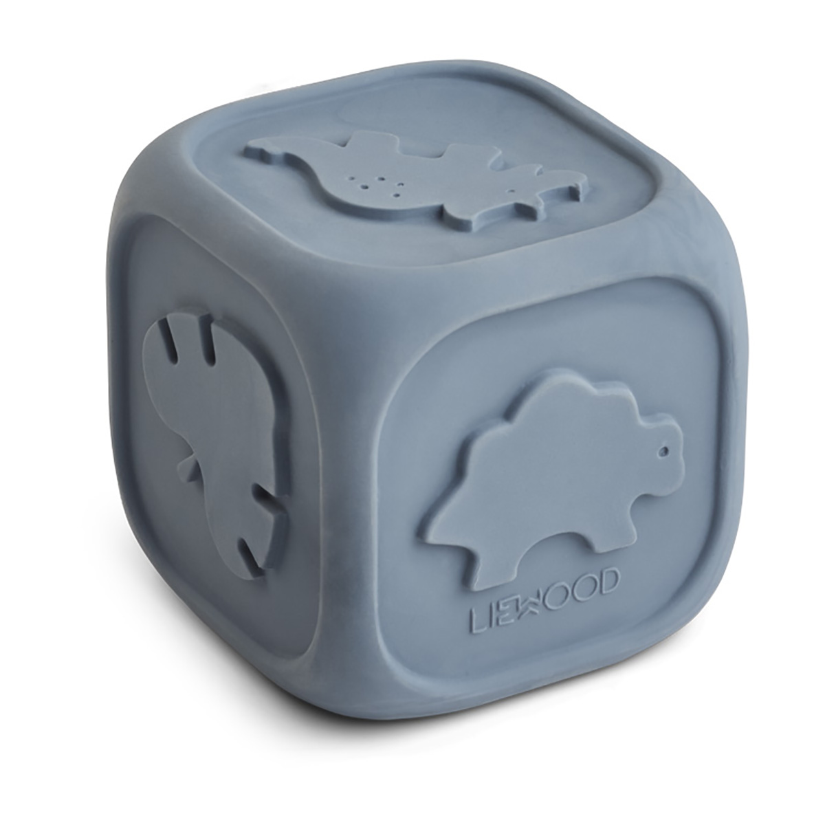 Liewood Spielzeugwürfel aus Naturkautschuklatex Andrew „Stormy blue", 10x10cm