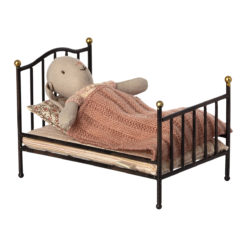Maileg Vintage Bett, Maus, anthrazite, 12x8cm 03
