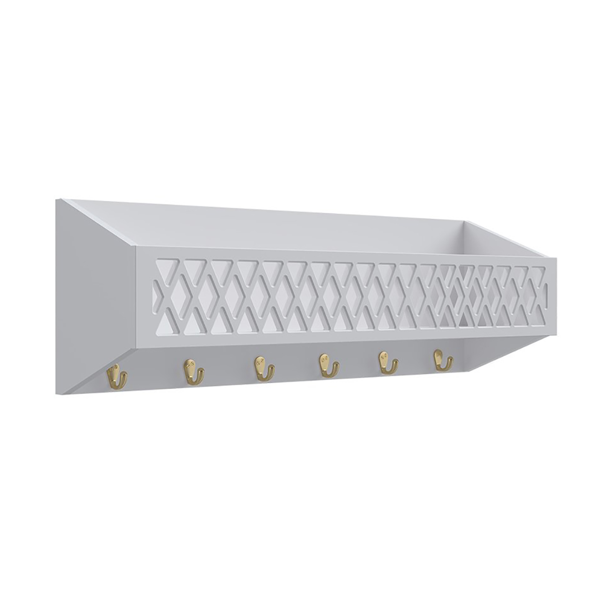 Cam Cam Regal Harlekin „Classic Grey“, mit Kleiderhaken, 75x20cm, FSC-Mix 02