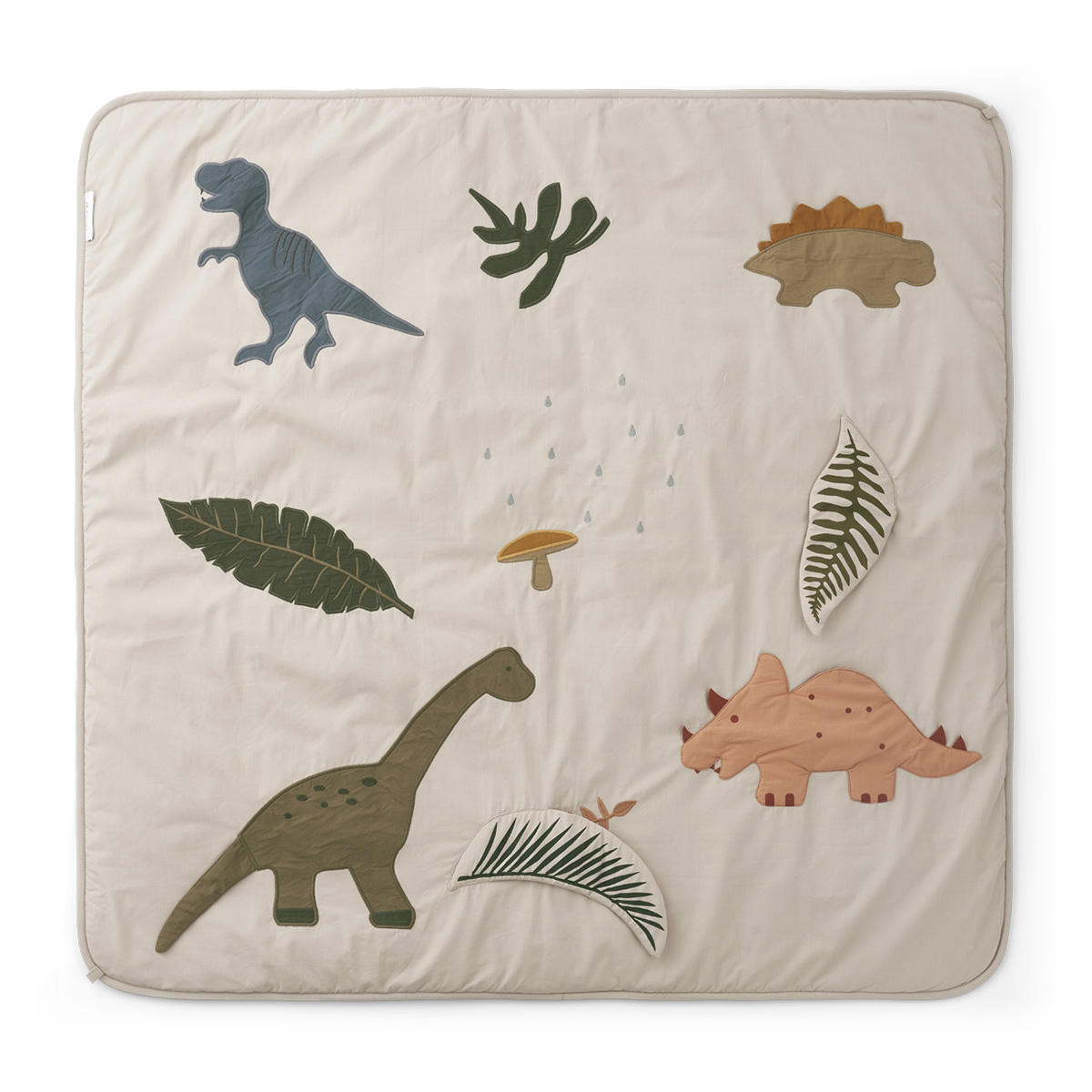 Liewood Activity-Decke Glenn „Dino dark sandy mix“, Bio-Baumwolle, 120x120cm 01