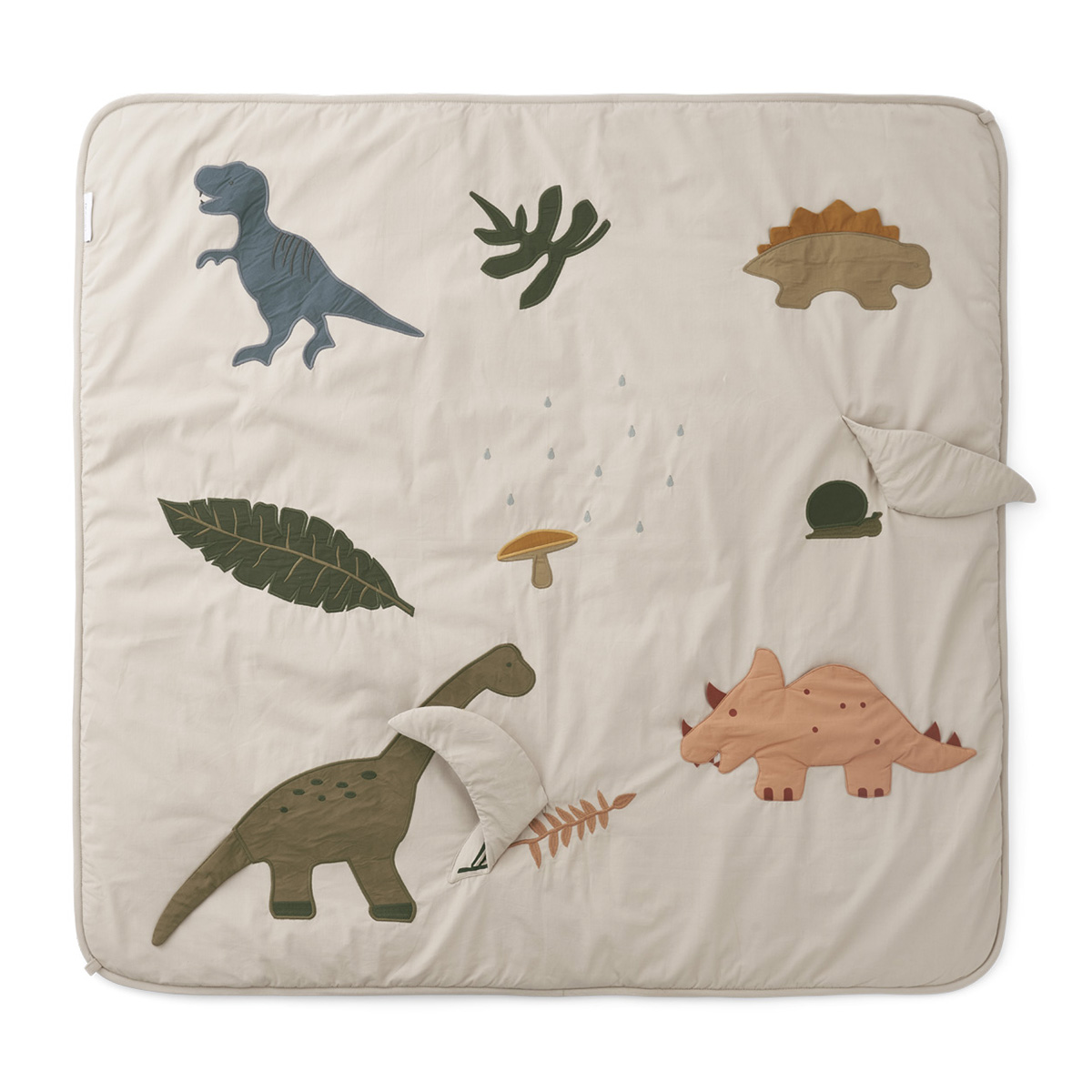 Liewood Activity-Decke Glenn „Dino dark sandy mix“, Bio-Baumwolle, 120x120cm 02